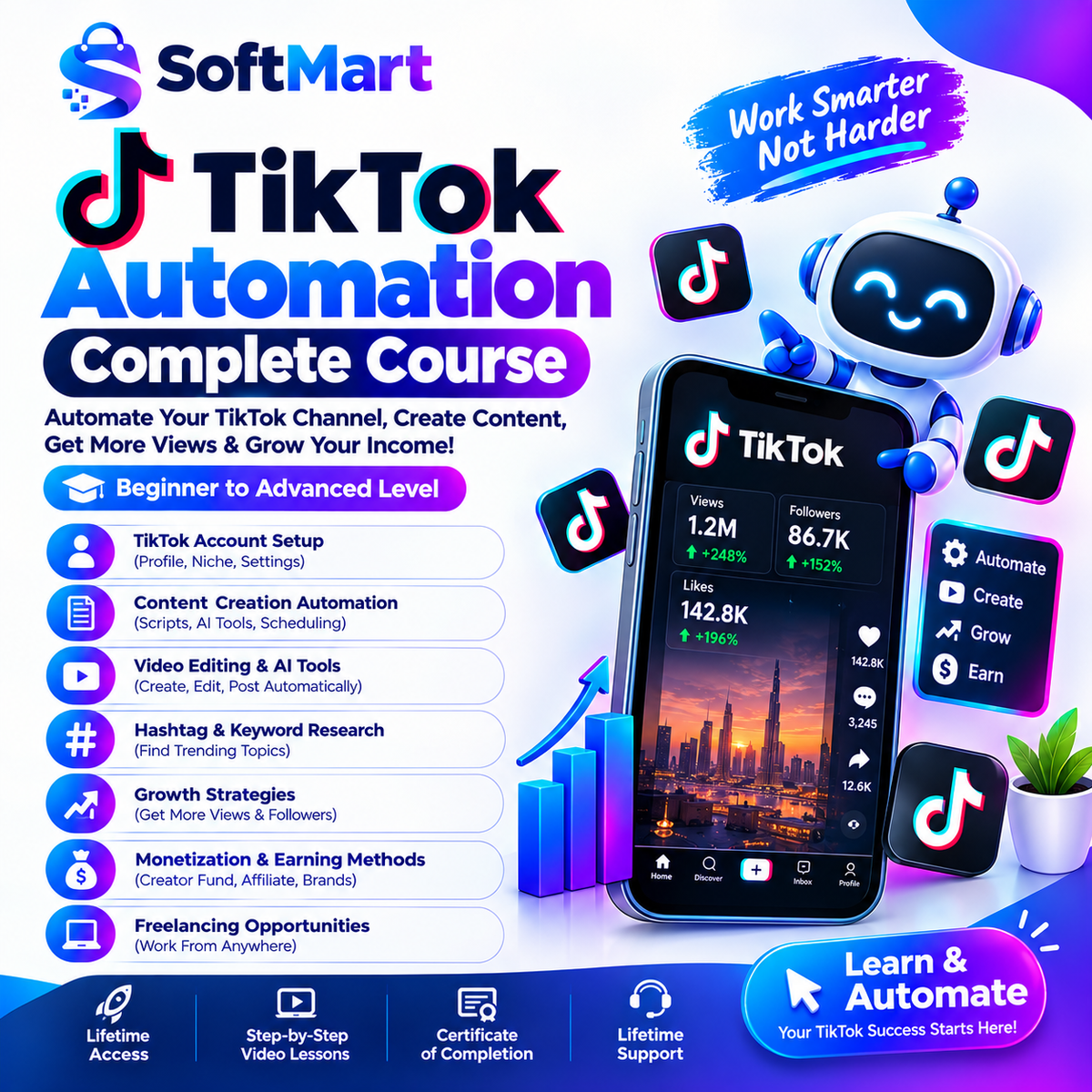 TikTok Automation Mastery Course – Beginner to Advanced | Build & Grow Faceless TikTok Channels
